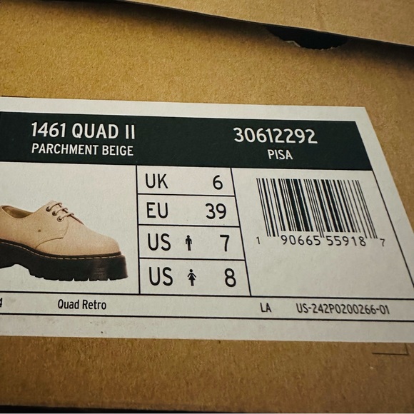 dr martens 1461 quad II PISA LEATHER PLATFORM SHOES - Picture 9 of 9